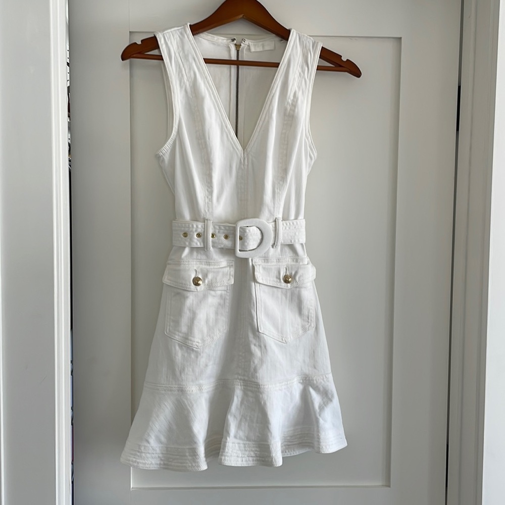 Denim white flare dress